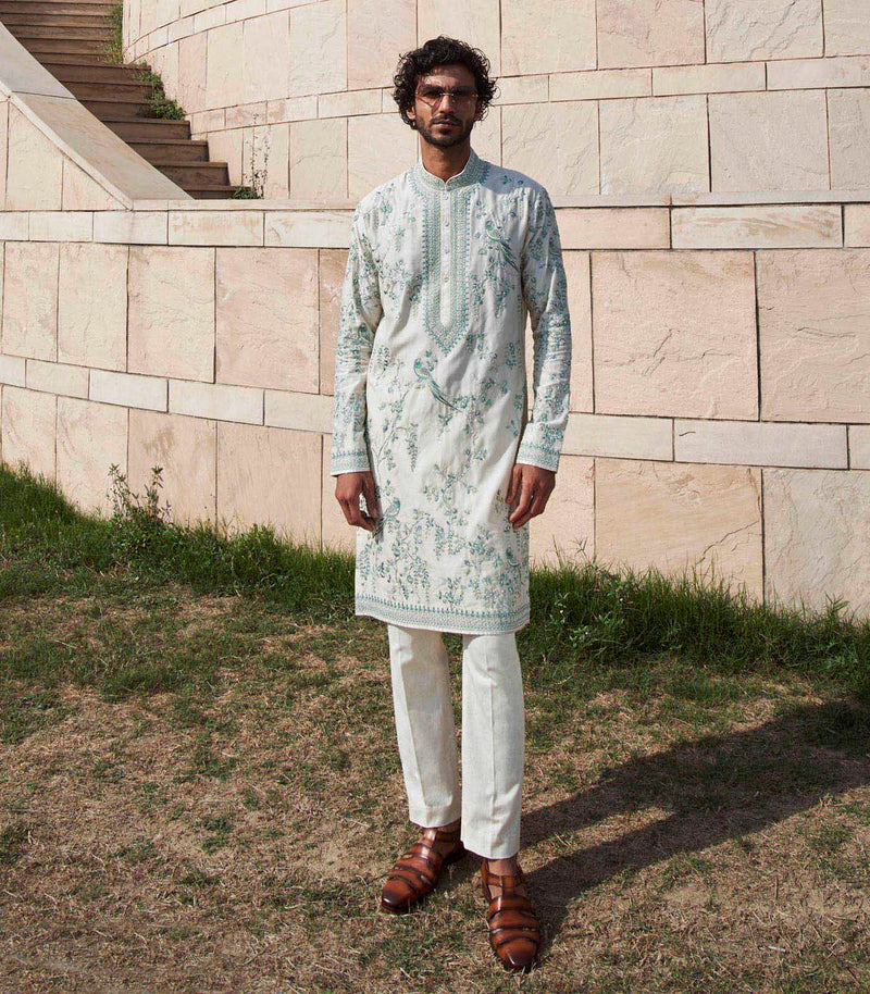 PARROT WITH CREEPER KURTA SET