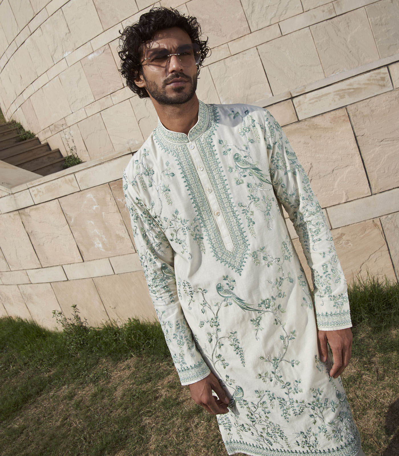 PARROT WITH CREEPER KURTA SET