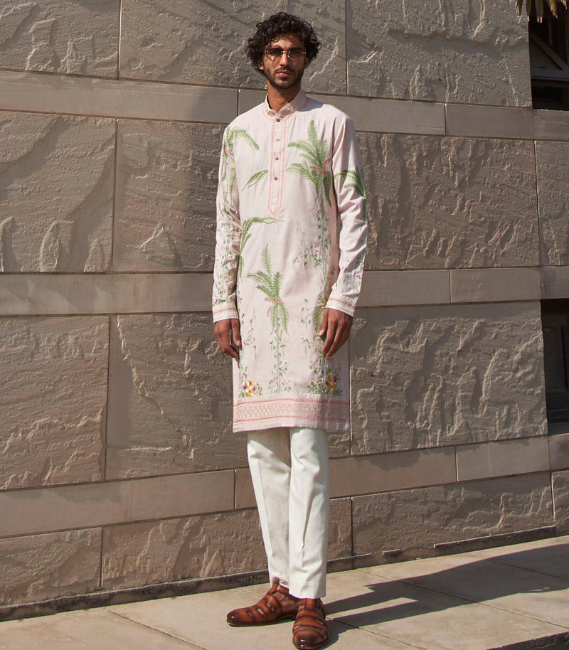 BOTTLE PALM TREE KURTA SET