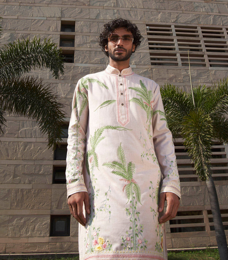 BOTTLE PALM TREE KURTA SET