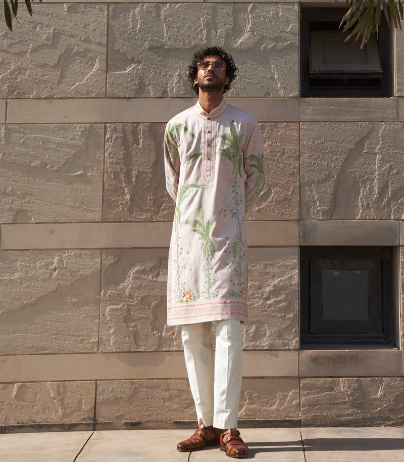 BOTTLE PALM TREE KURTA SET