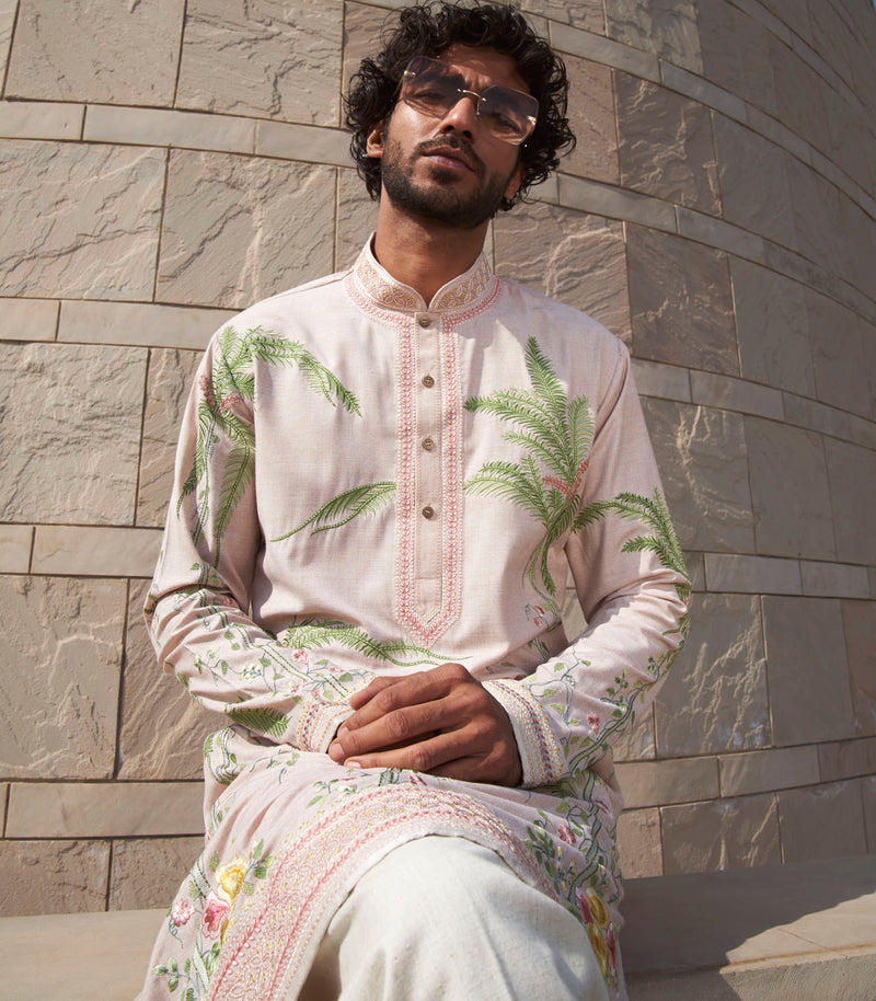 BOTTLE PALM TREE KURTA SET