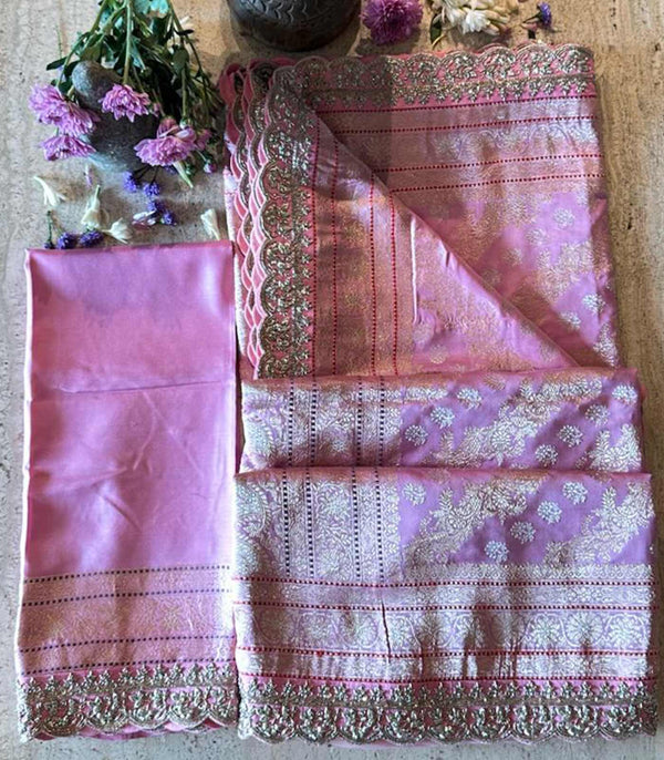 LAVENDER BANARAS SILK SAREE