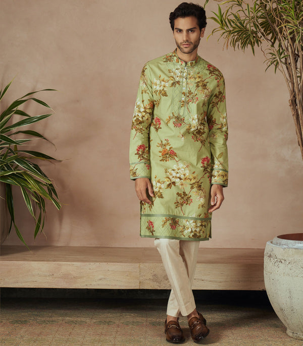 GREEN KURTA SET