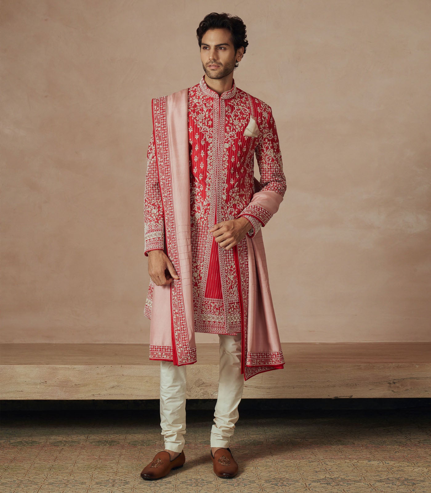 RED SHERWANI SET