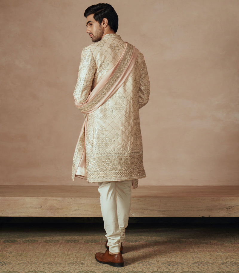 PALE PINK SHERWANI SET