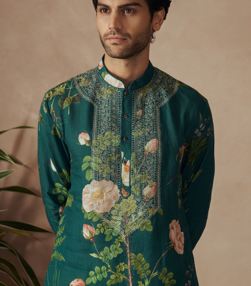 EMRALD GREEN KURTA SET