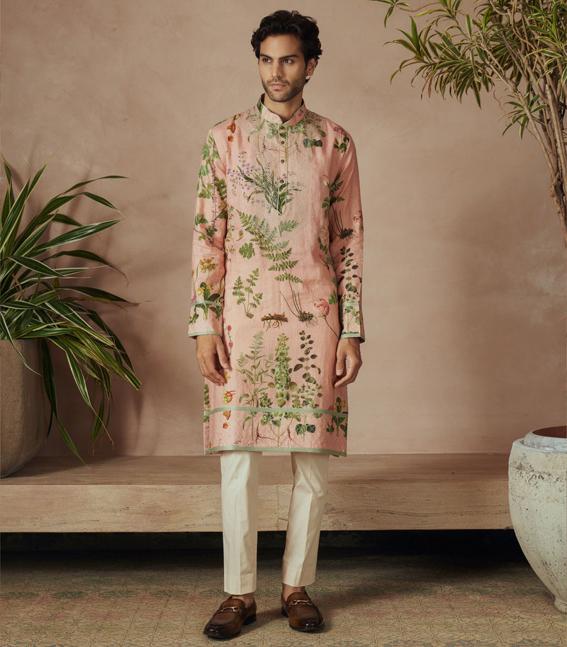 PEACH KURTA SET