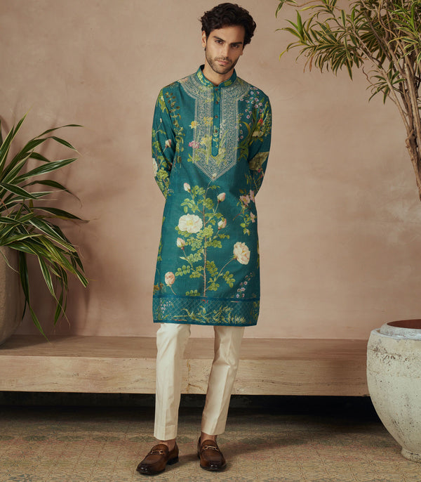 EMERALD GREEN KURTA SET