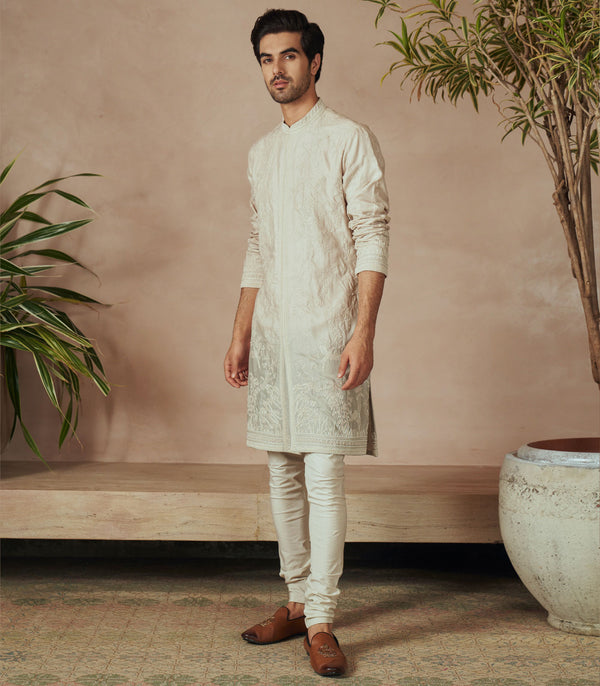 IVORY/SAGE GREEN OMBRE KURTA SET