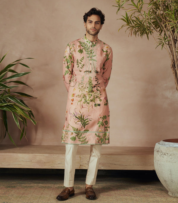 PEACH KURTA SET