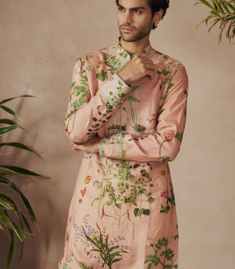 PEACH KURTA SET