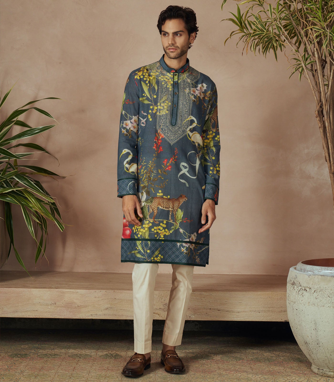 GREY KURTA SET
