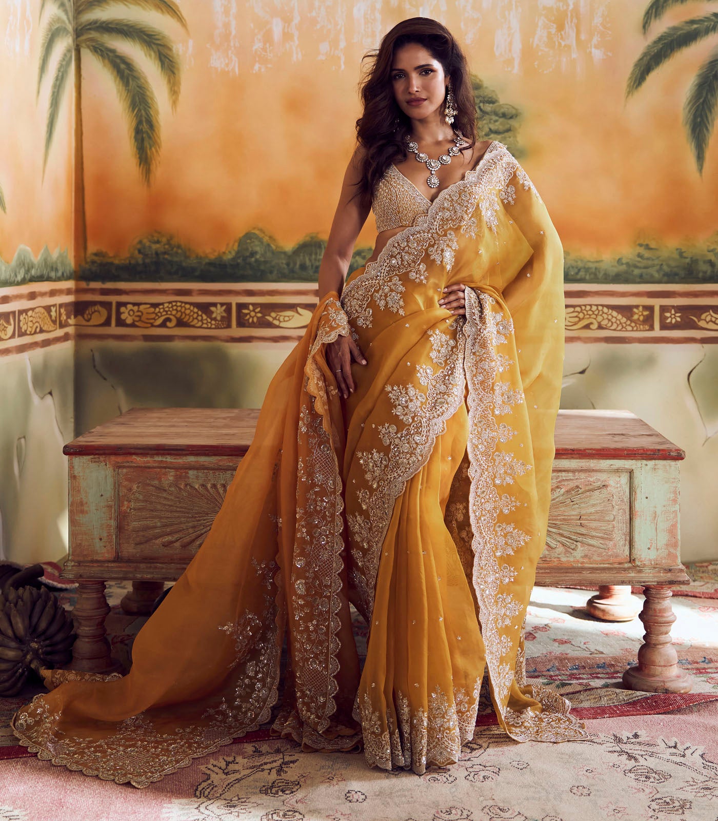 Mustard Rosalie Saree Set