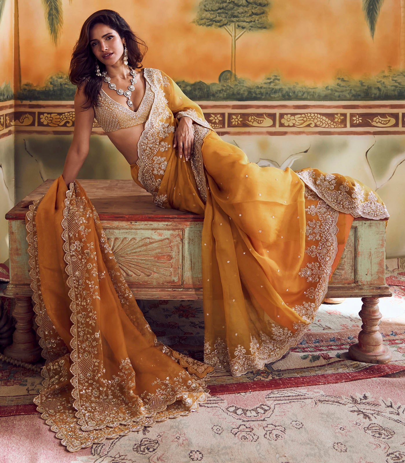 Mustard Rosalie Saree Set
