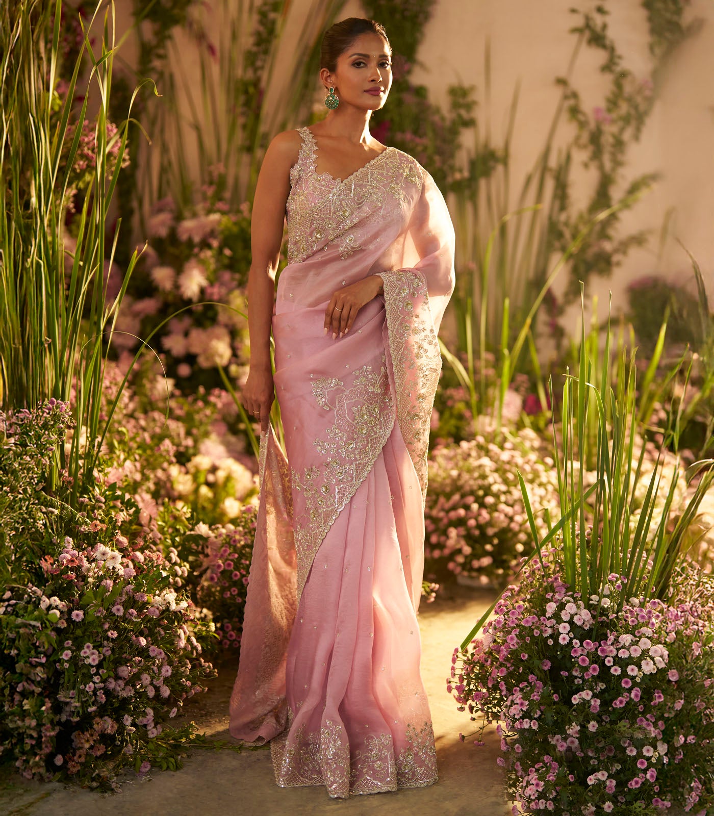 Lavender Ember Saree Set