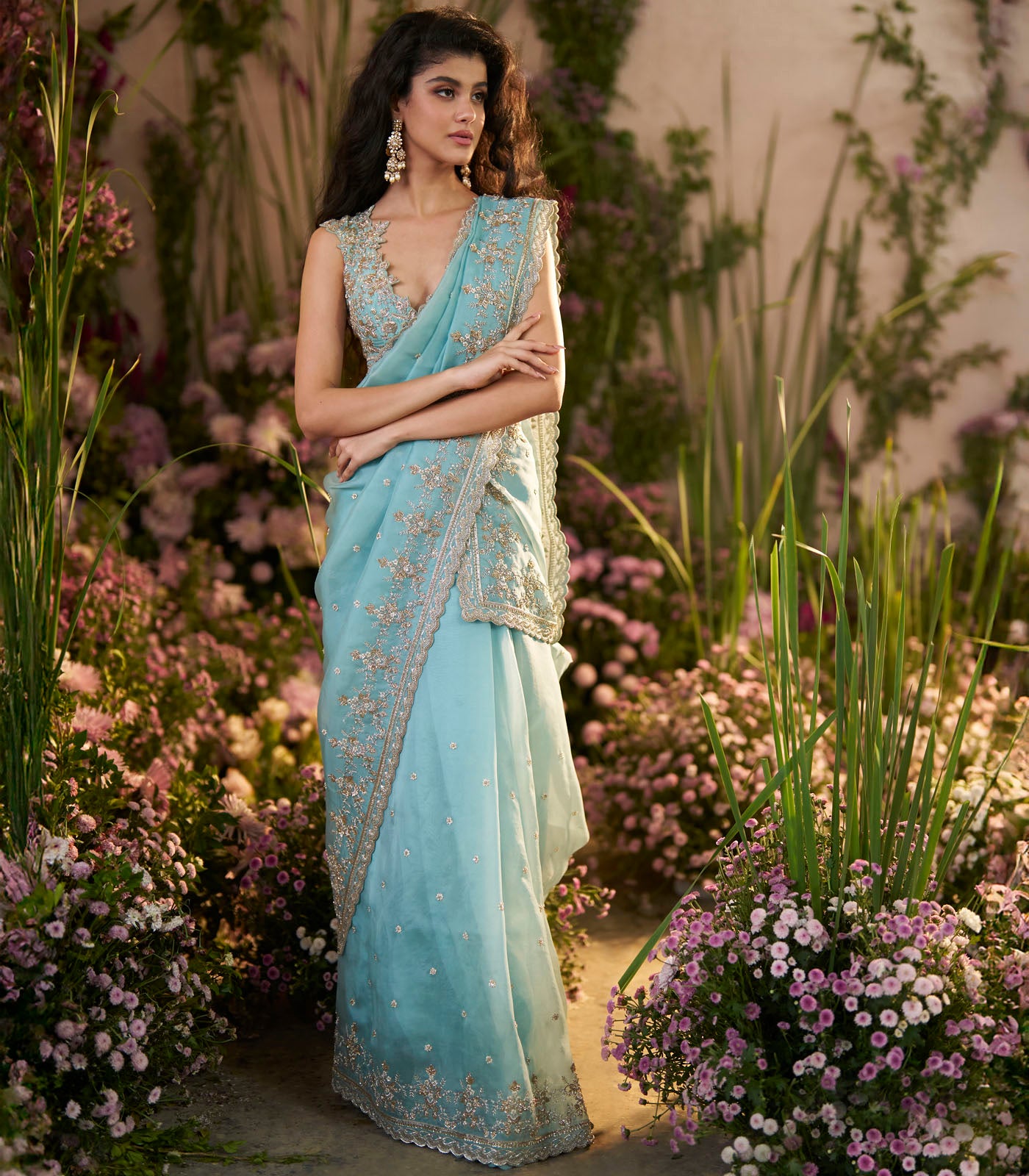 Sky Blue Anika Saree Set