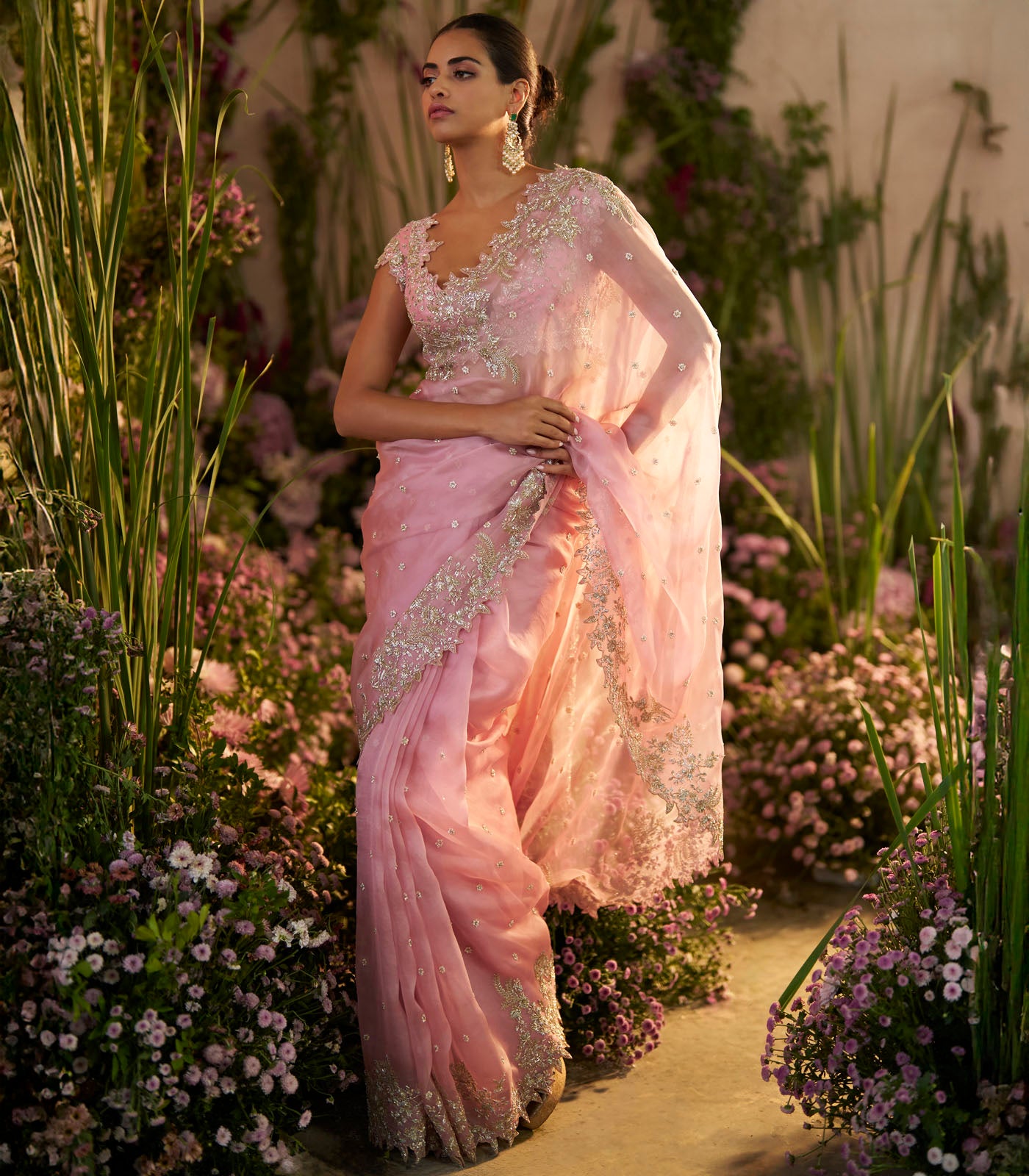 Light Pink Ruby Saree Set