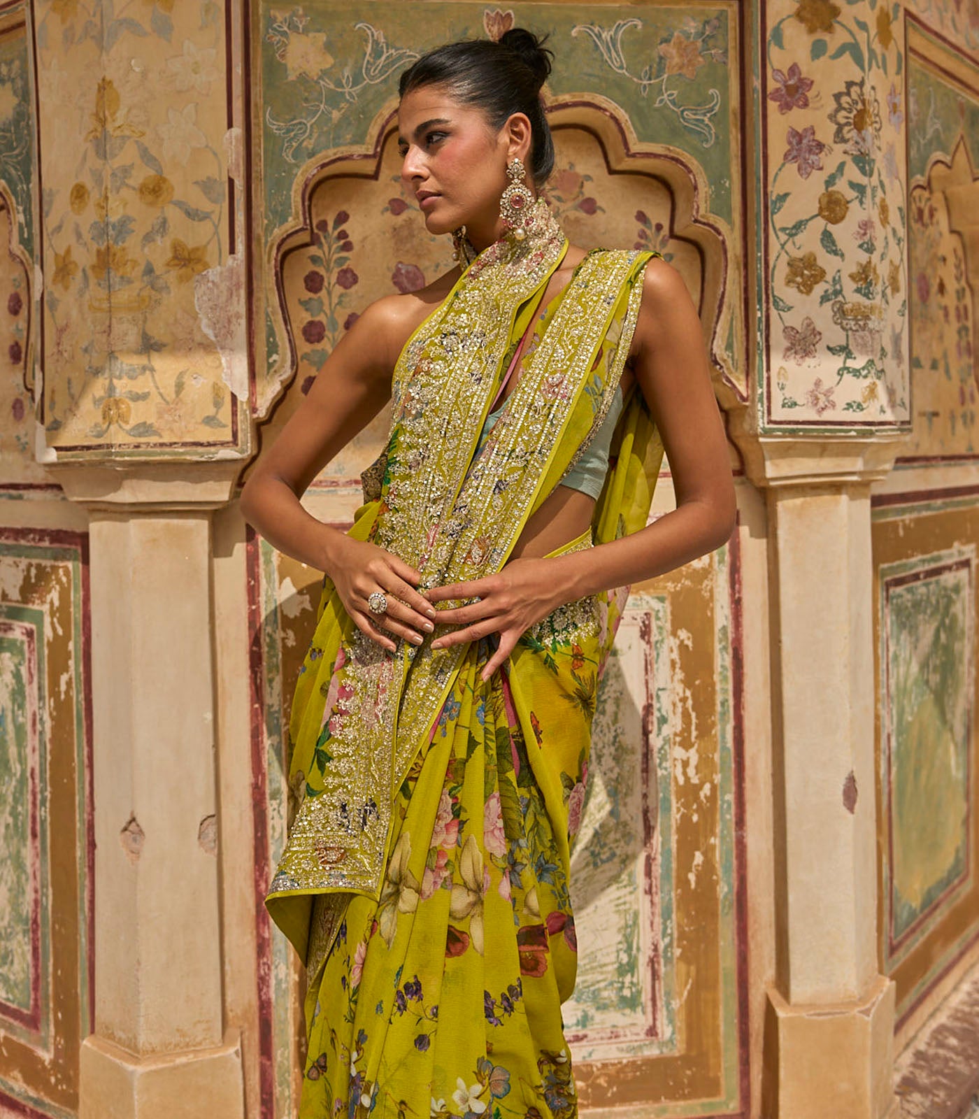 Ruh Printed Saree Set