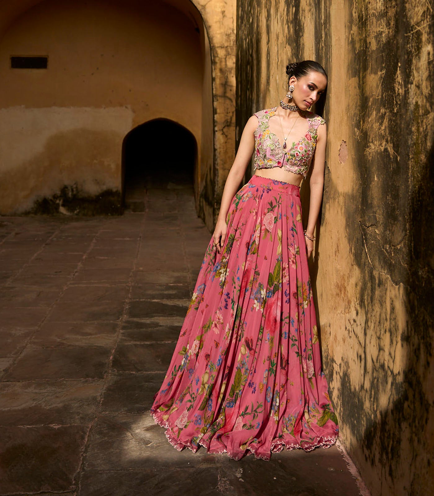 Janhvi Applique Skirt Set