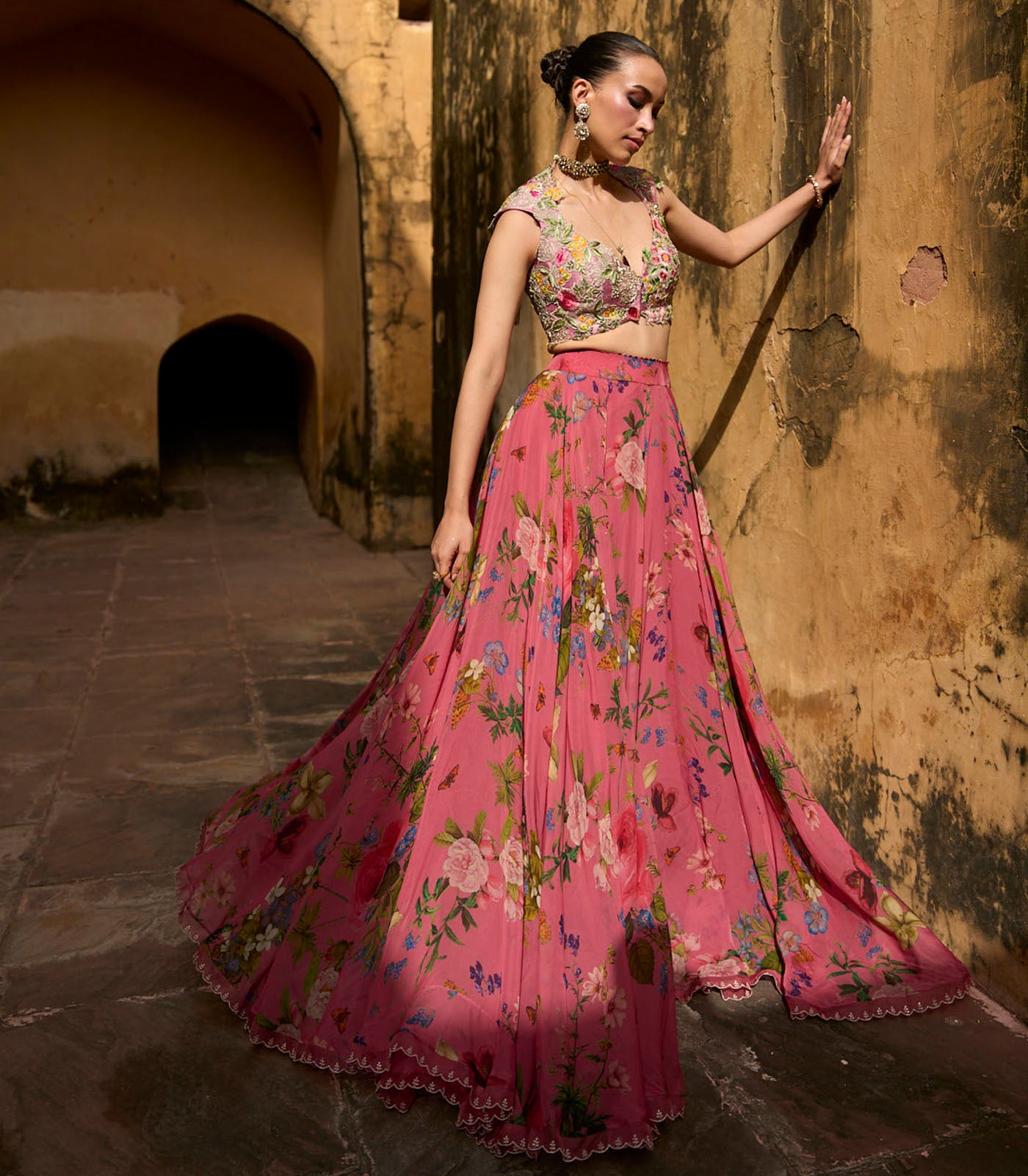 Janhvi Applique Skirt Set