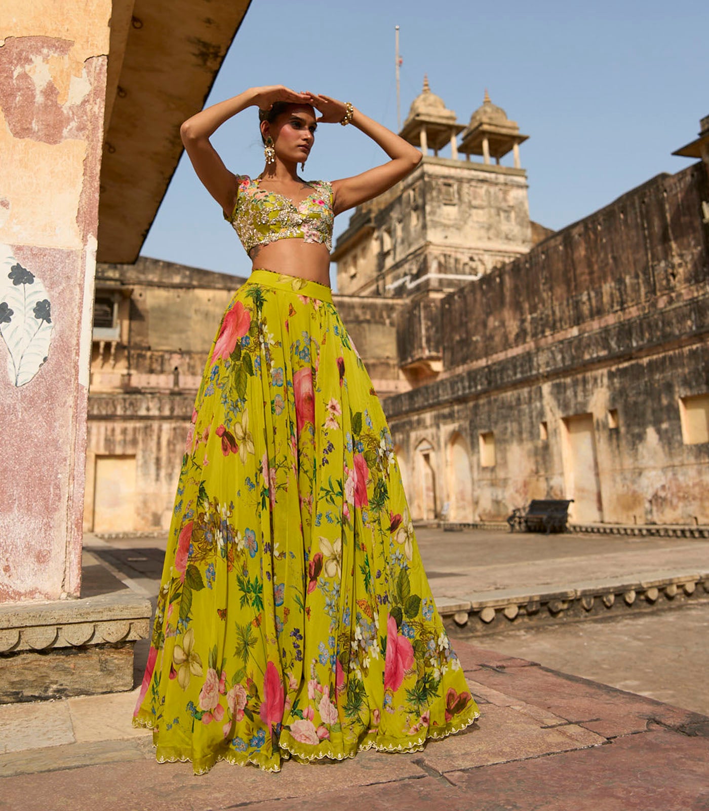 Janhvi Applique Skirt Set