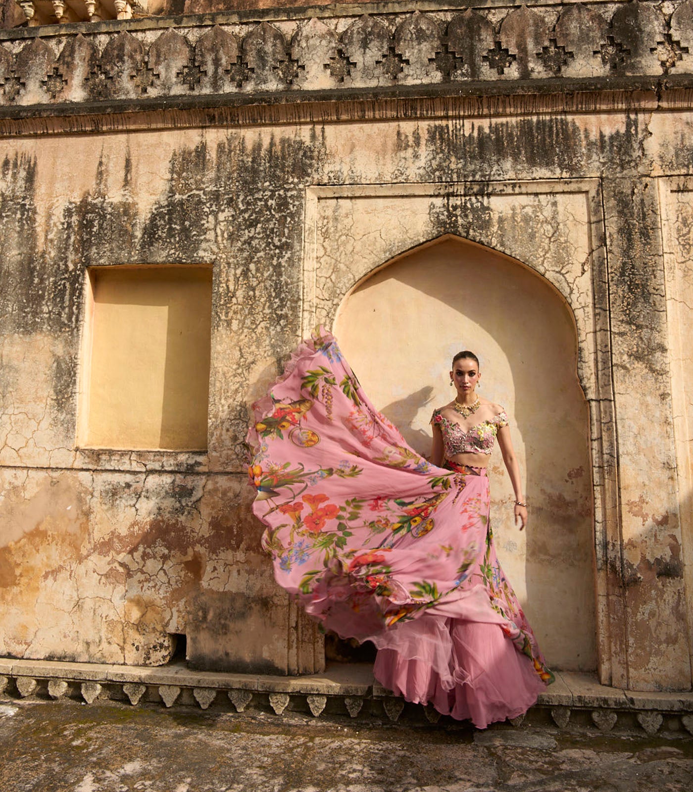 Janhvi Applique Skirt Set