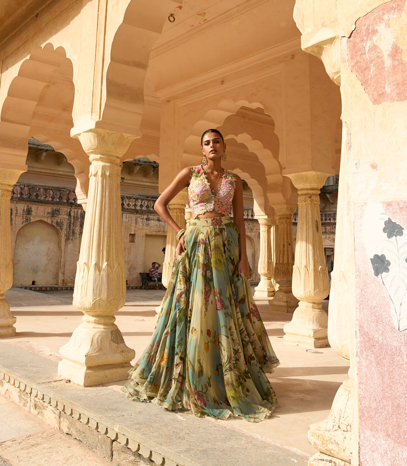 Janhvi Applique Skirt Set