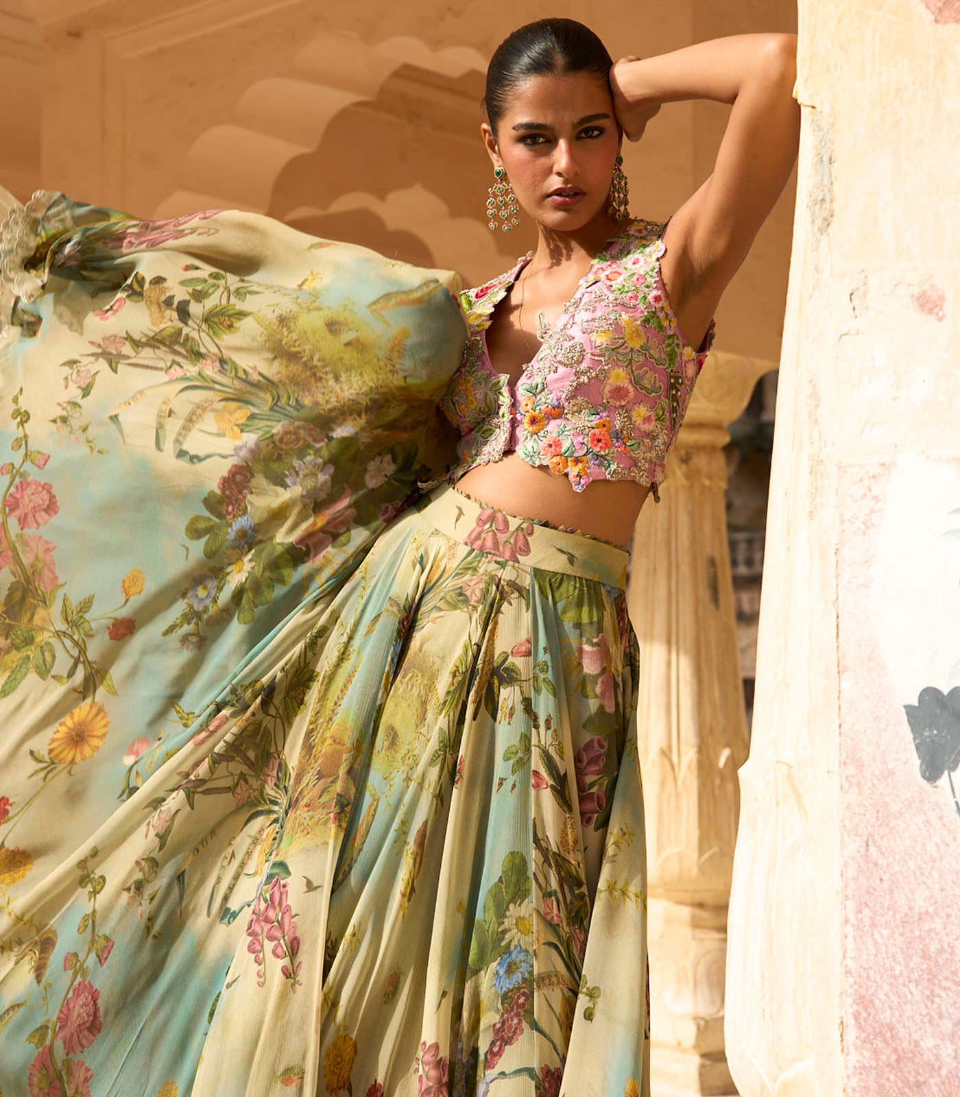 Janhvi Applique Skirt Set