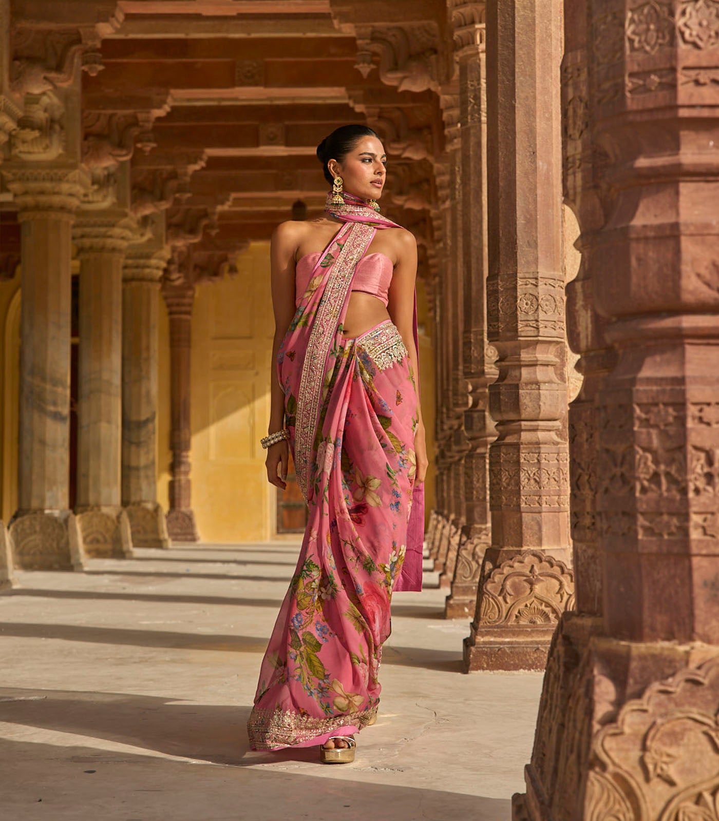 Ruh Printed Saree Set