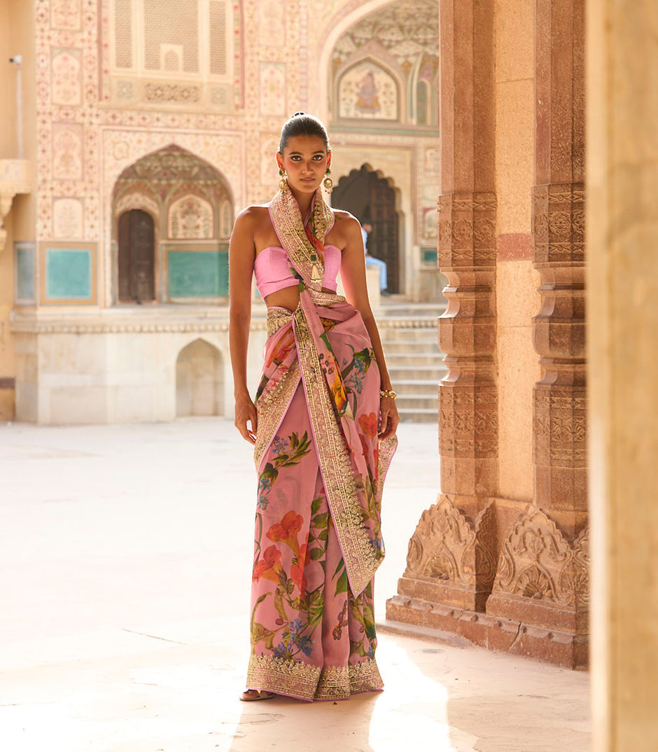 Ruh Printed Saree Set