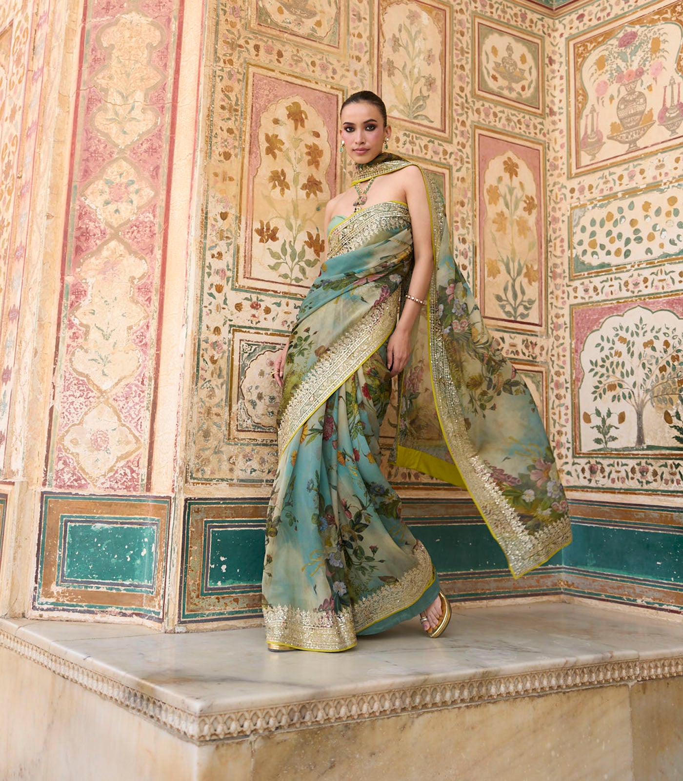 Ruh Printed Saree Set