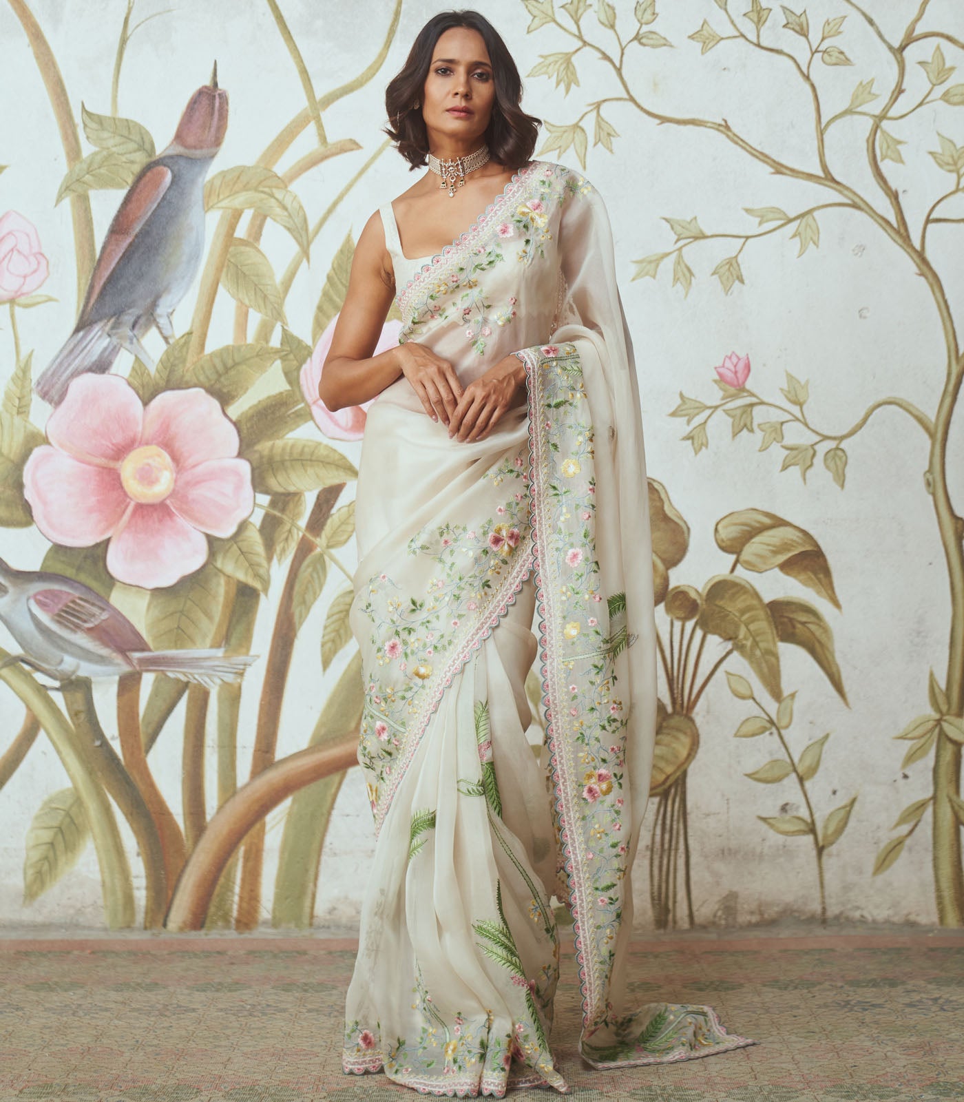 Palm tree saree set