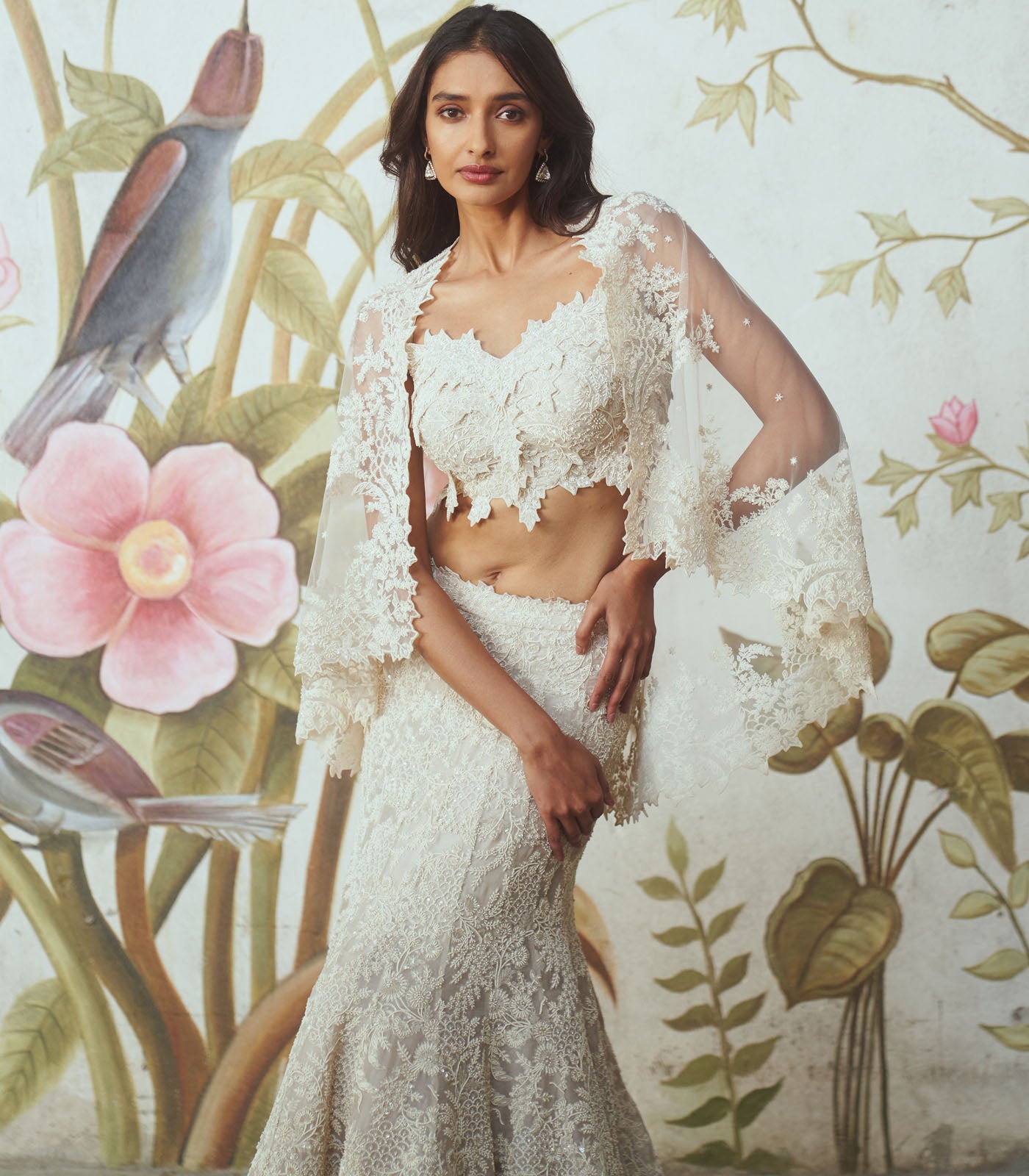 Pearl work trail lehenga set
