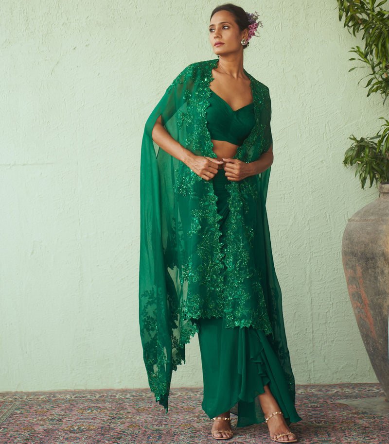 Ruching cape set