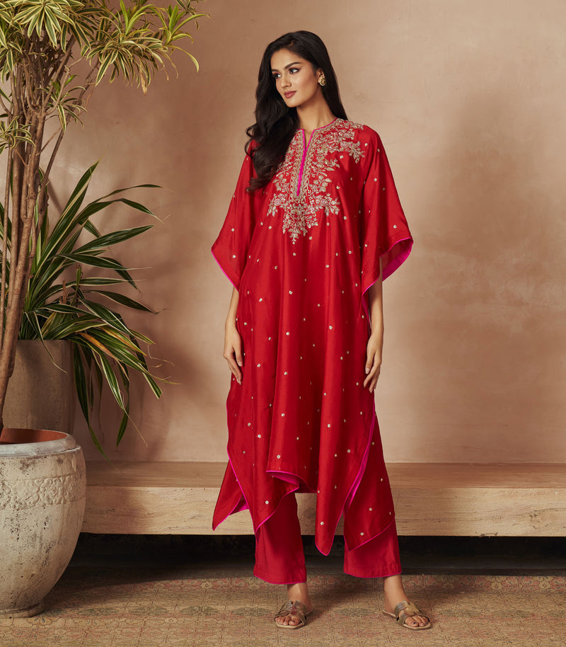 RED KAFTAN SET