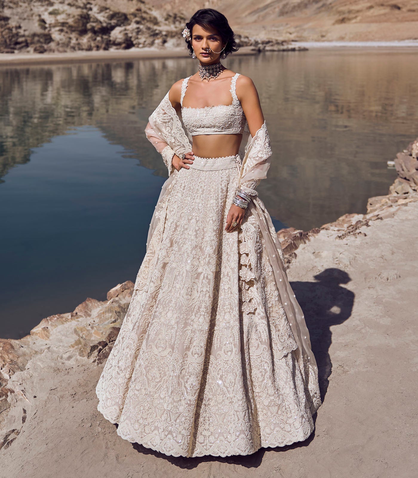 Carmine lehenga set