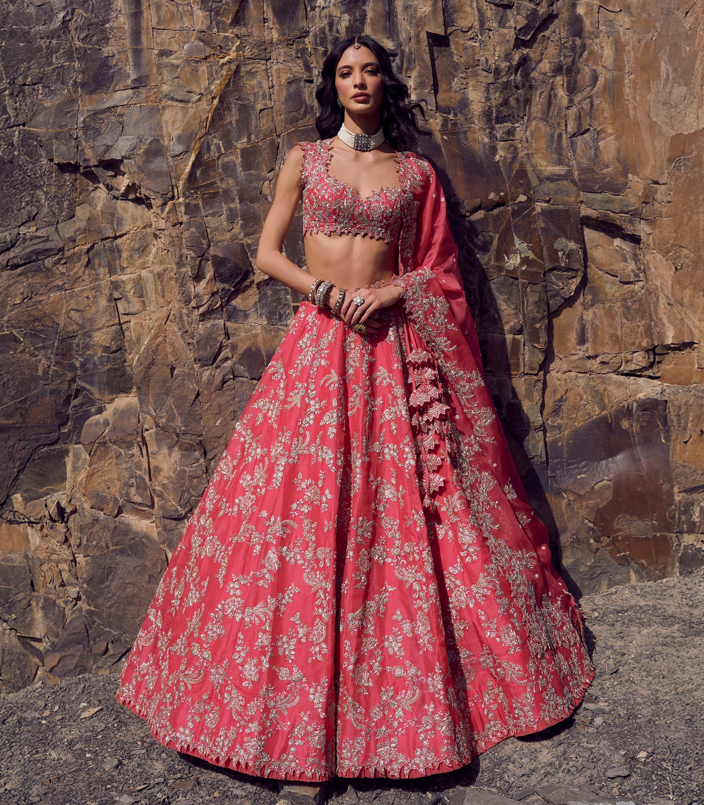 Ruby lehenga set