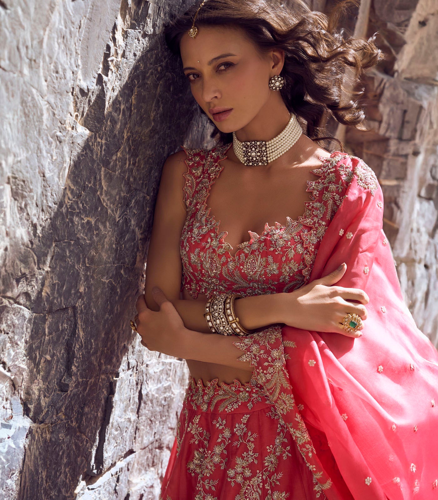 Ruby lehenga set