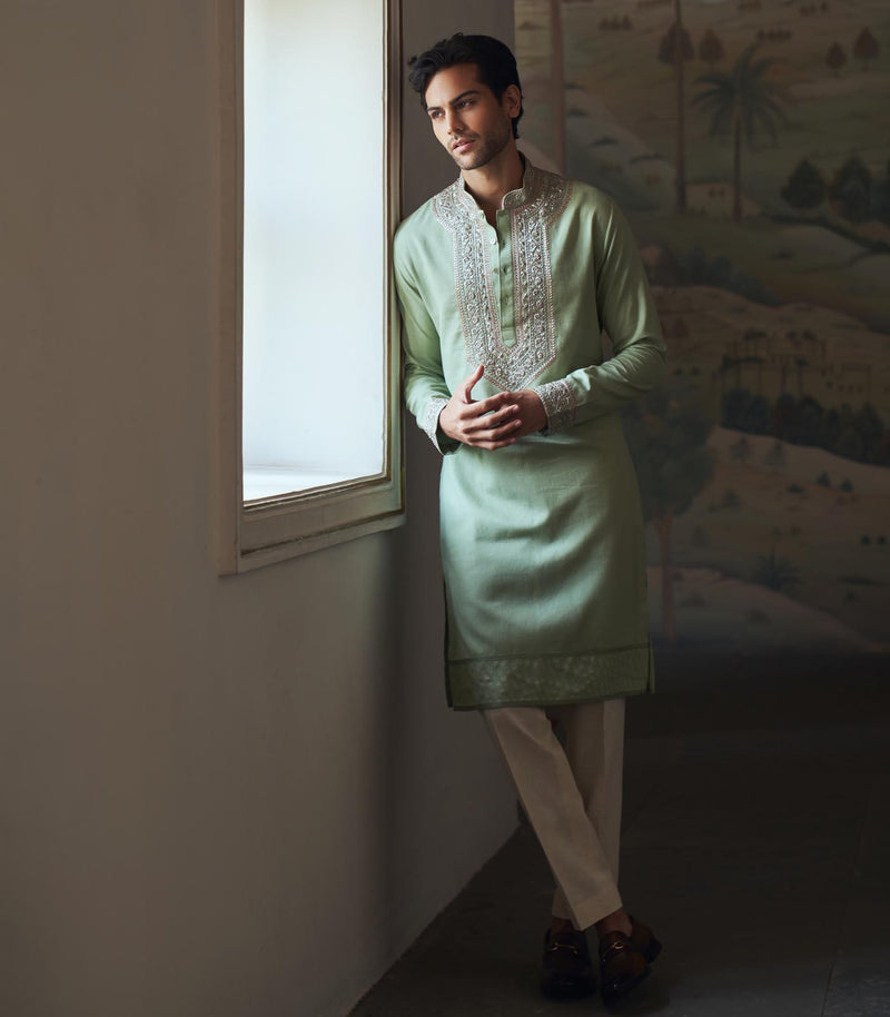 GREEN KURTA SET