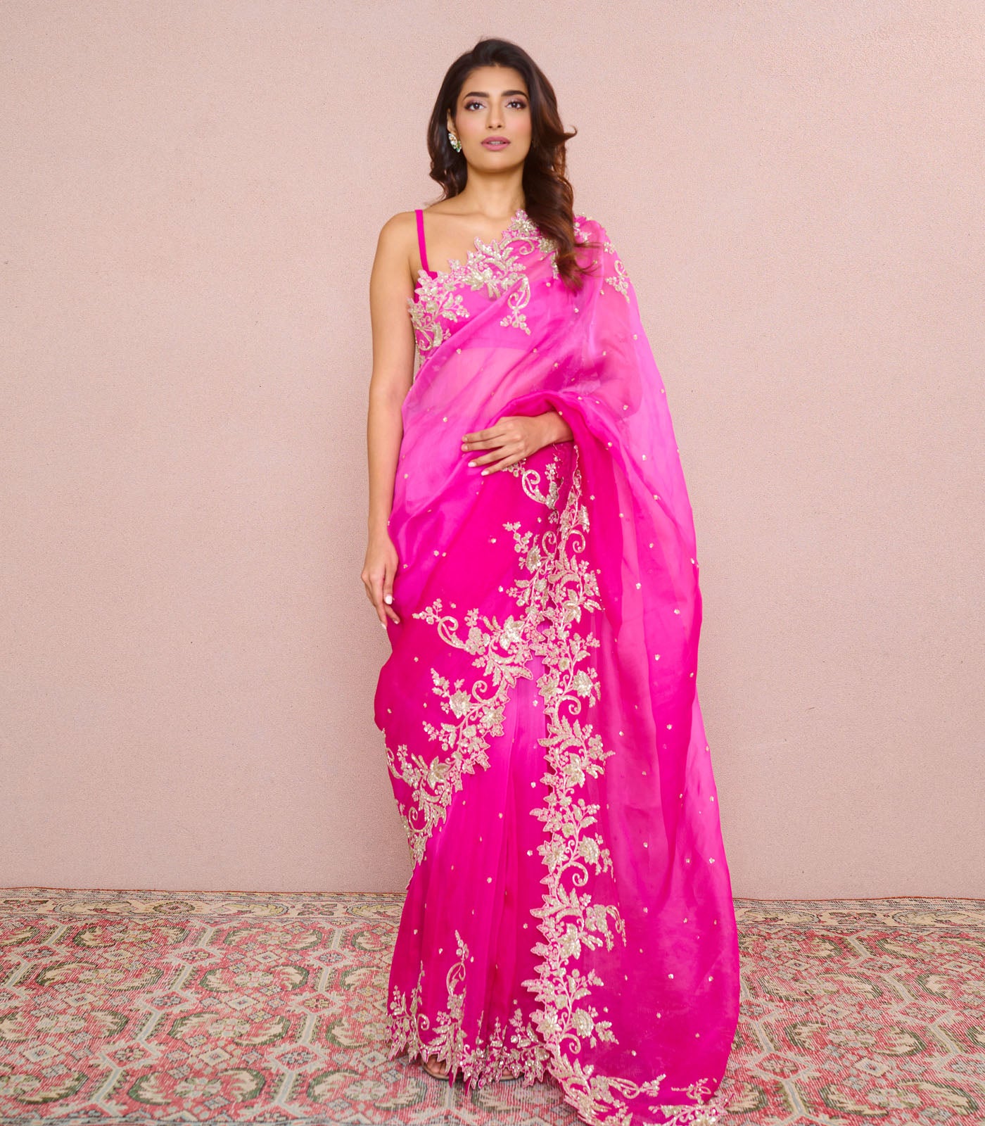 PINK OMBRE ADVIKA SAREE SET