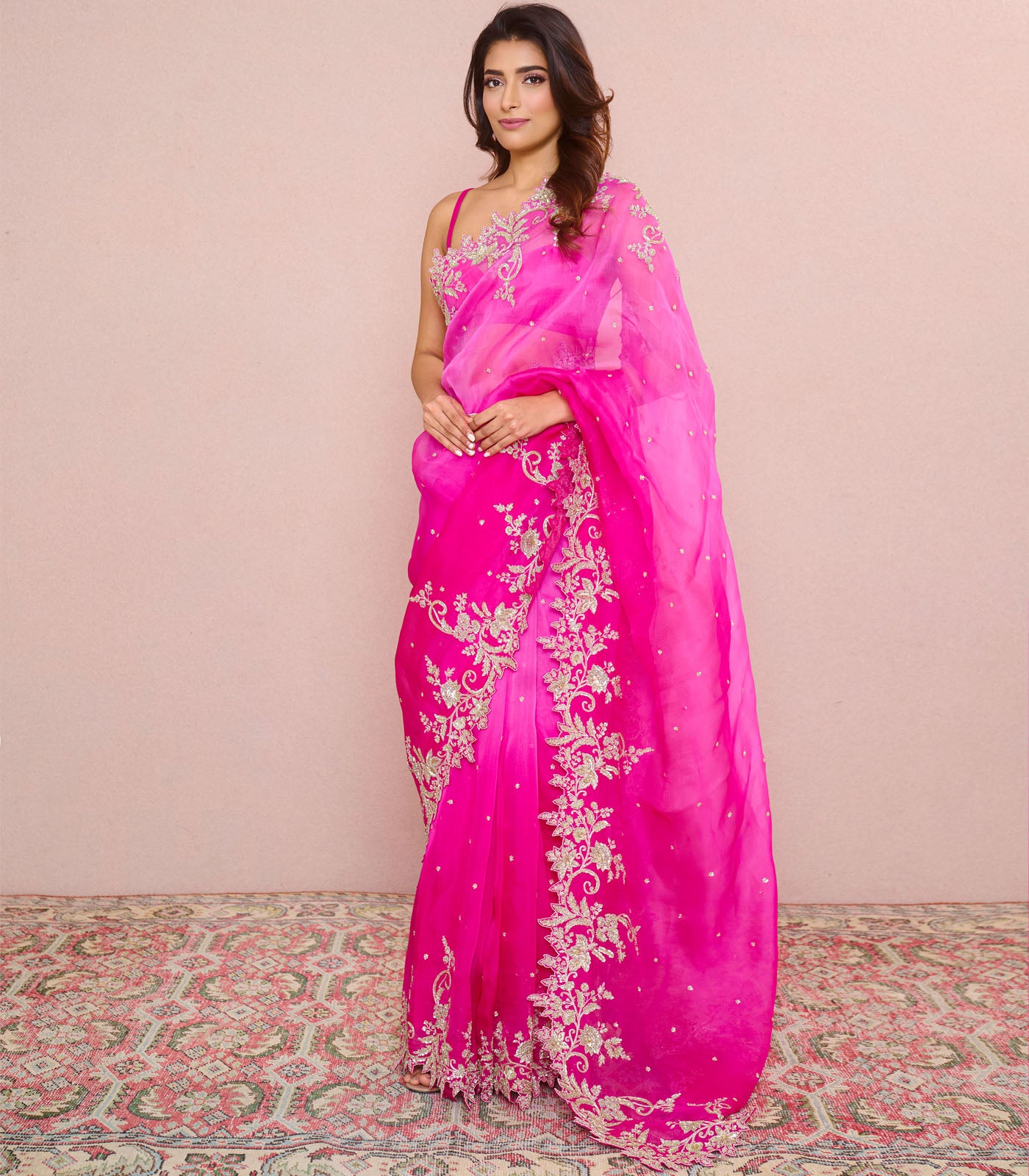 PINK OMBRE ADVIKA SAREE SET