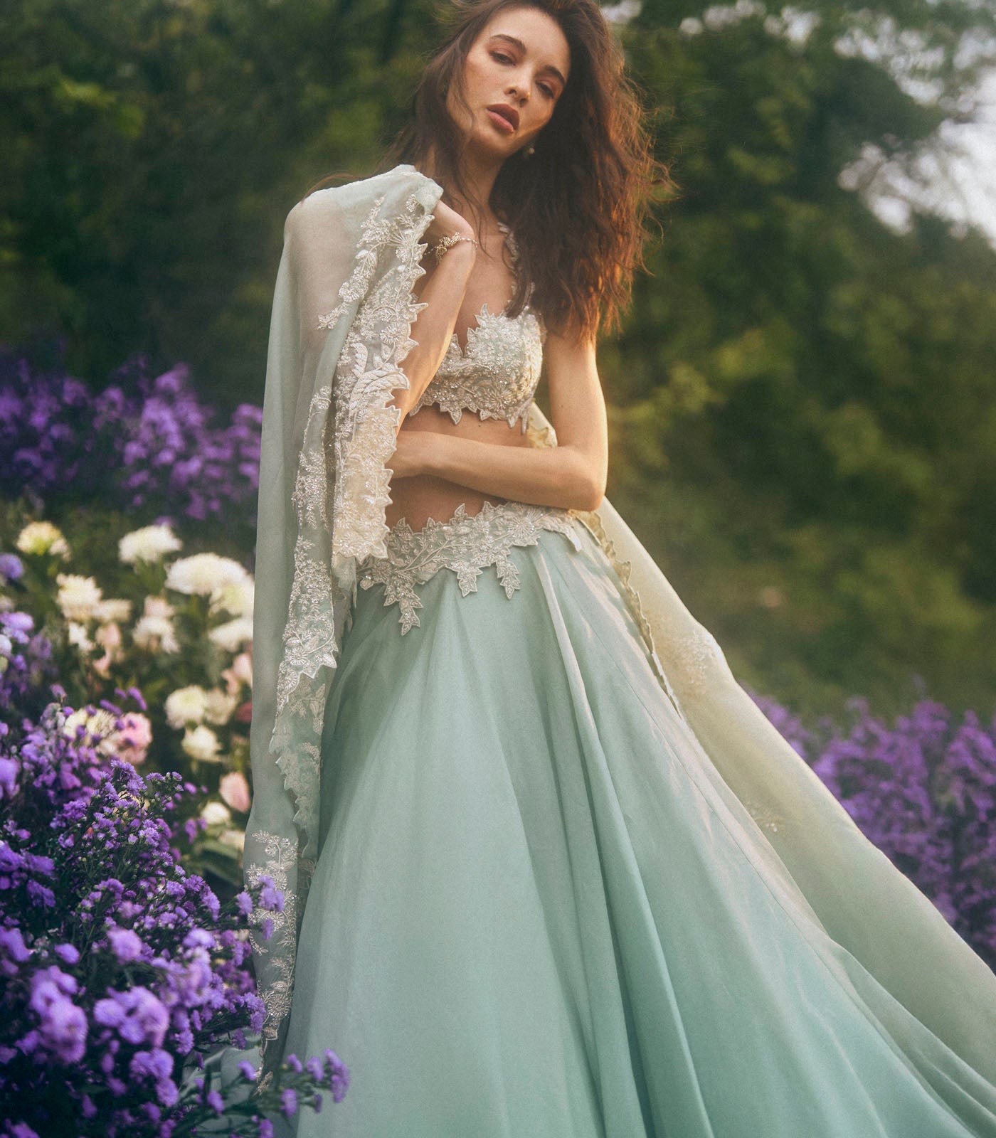 New Athena Cutwork Waist Belt Pico Skirt Set