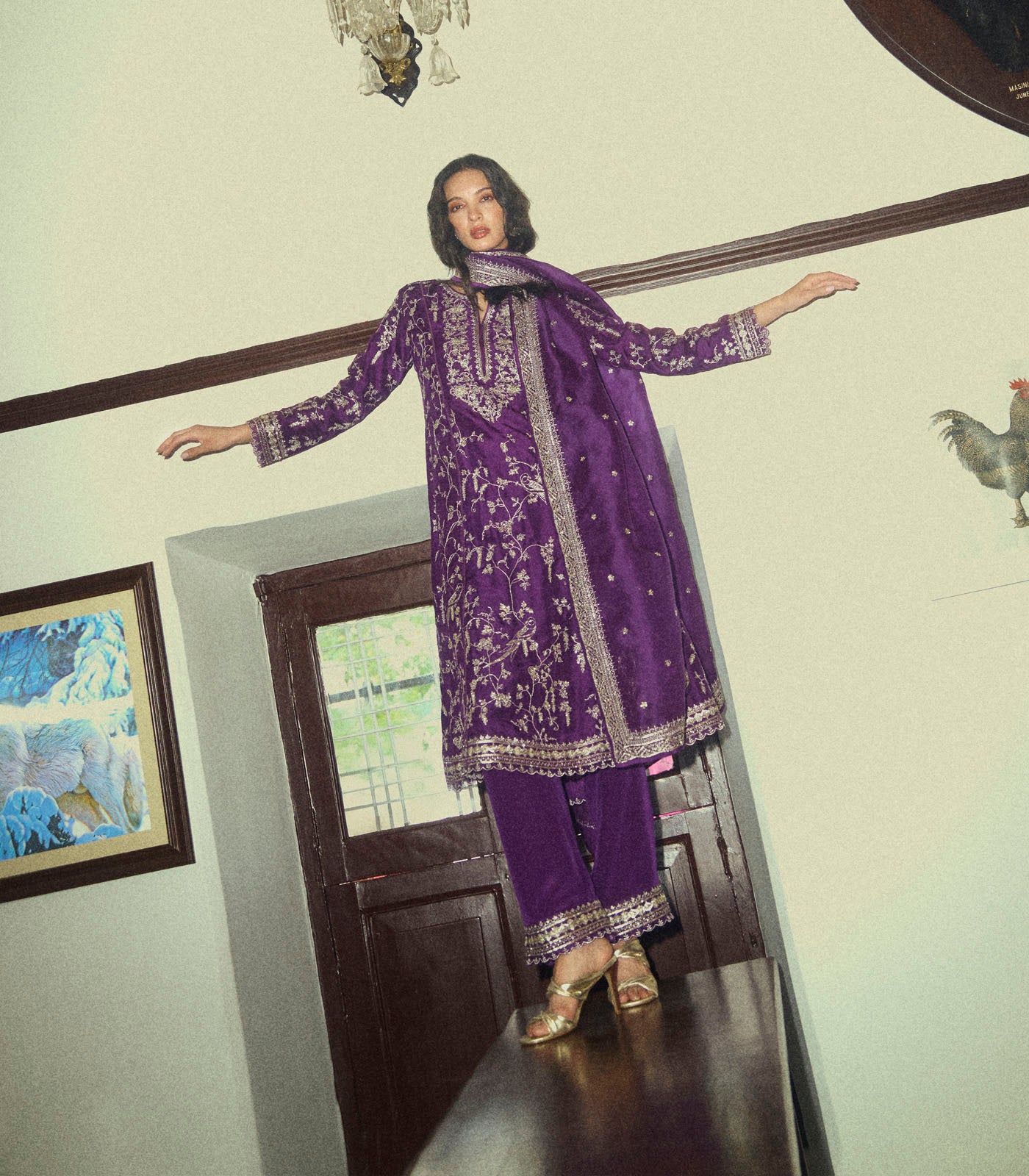 Aari Parrot A Line Kurta Set