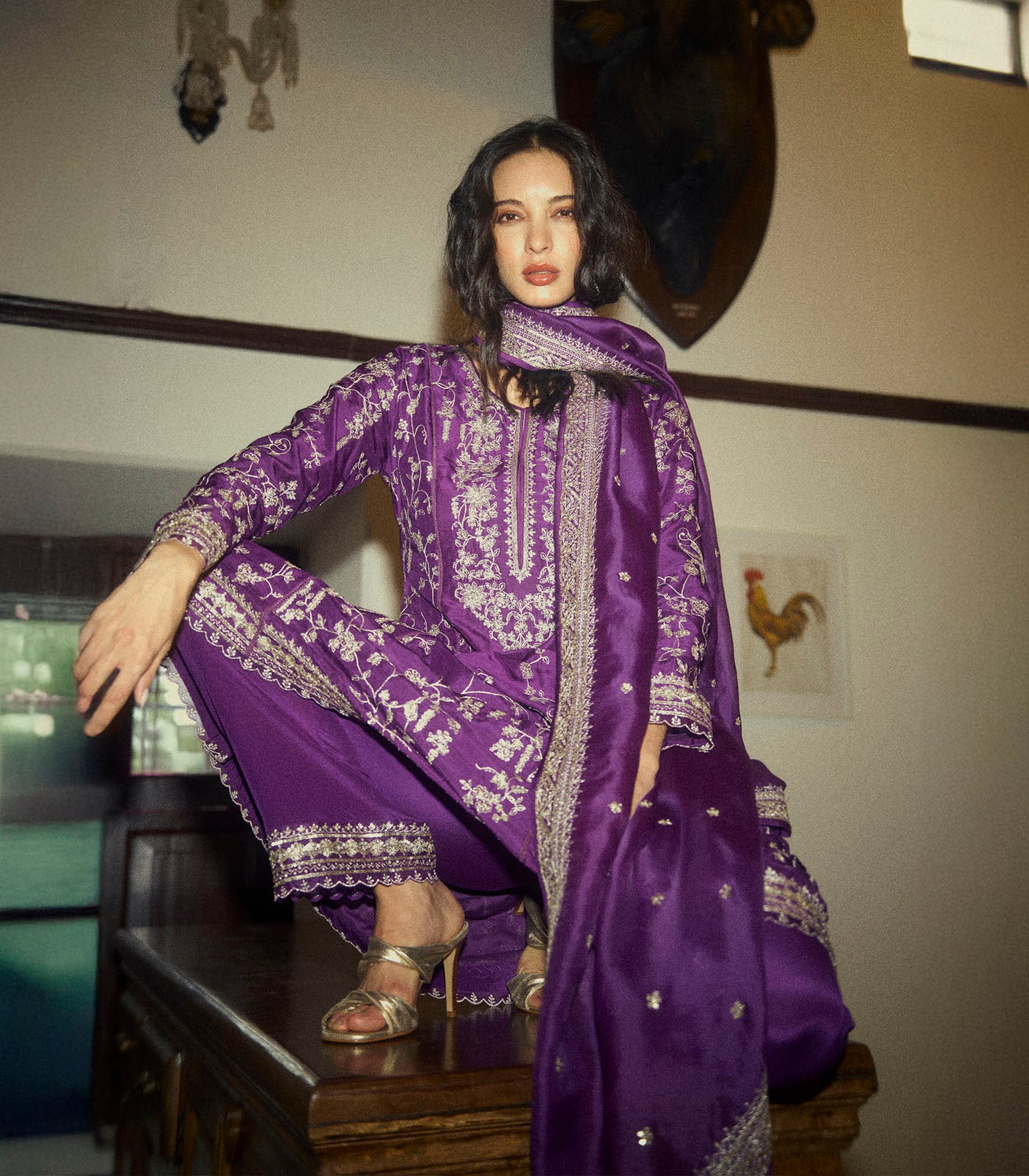 Aari Parrot A Line Kurta Set