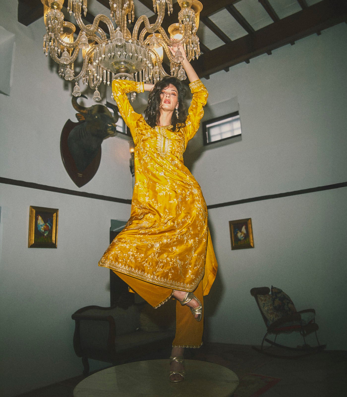 Aari Parrot Straight Cut Kurta Set