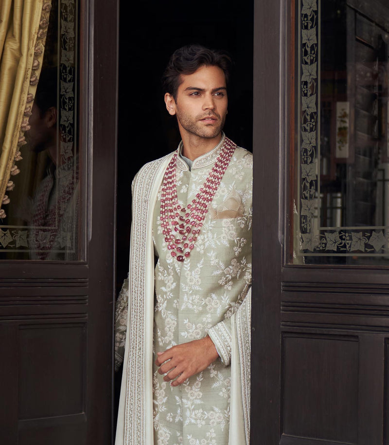 MINT GREEN SHERWANI SET