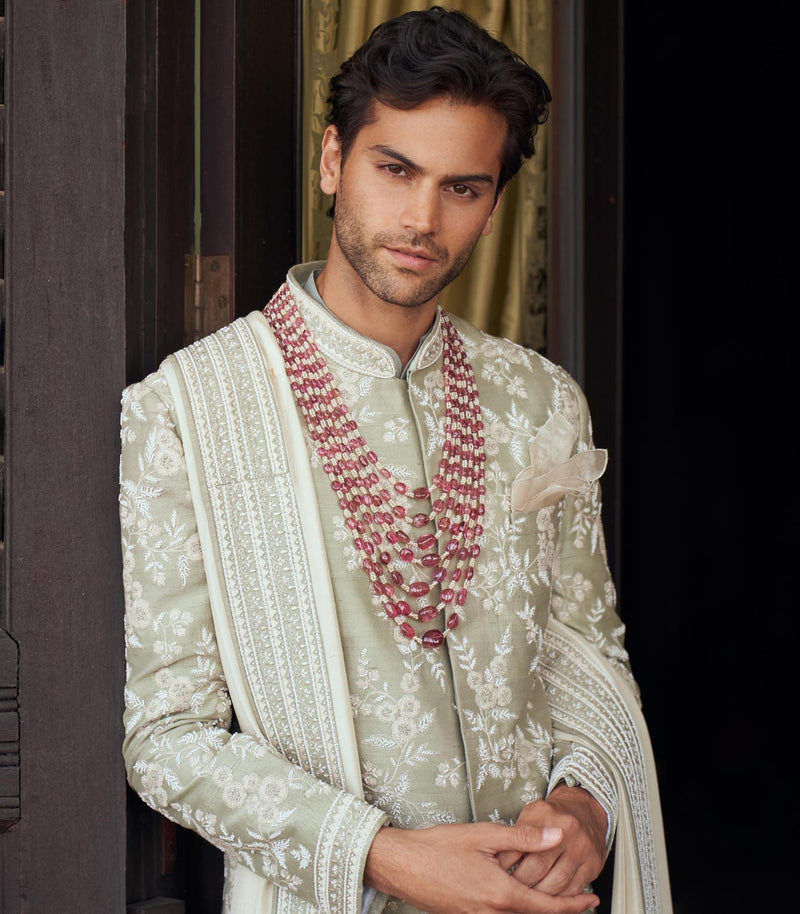 MINT GREEN SHERWANI SET