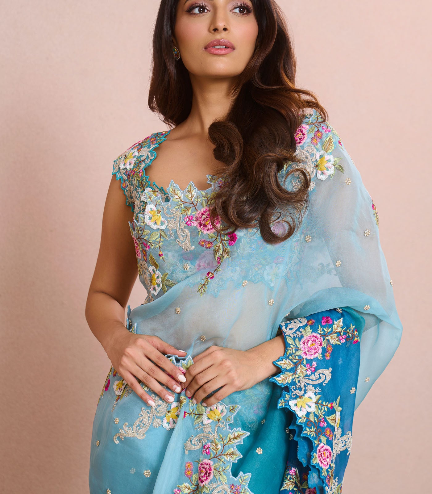 BLUE OMBRE UMANG SAREE SET