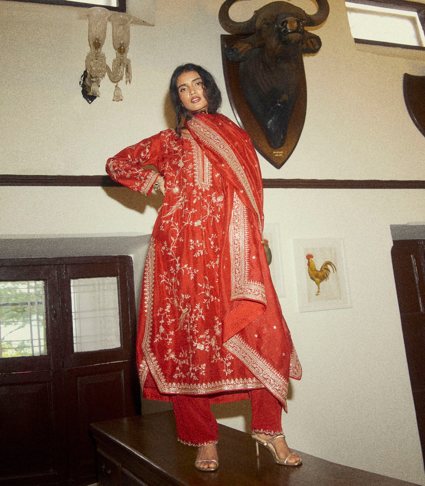 Aari Parrot Straight Cut Kurta Set